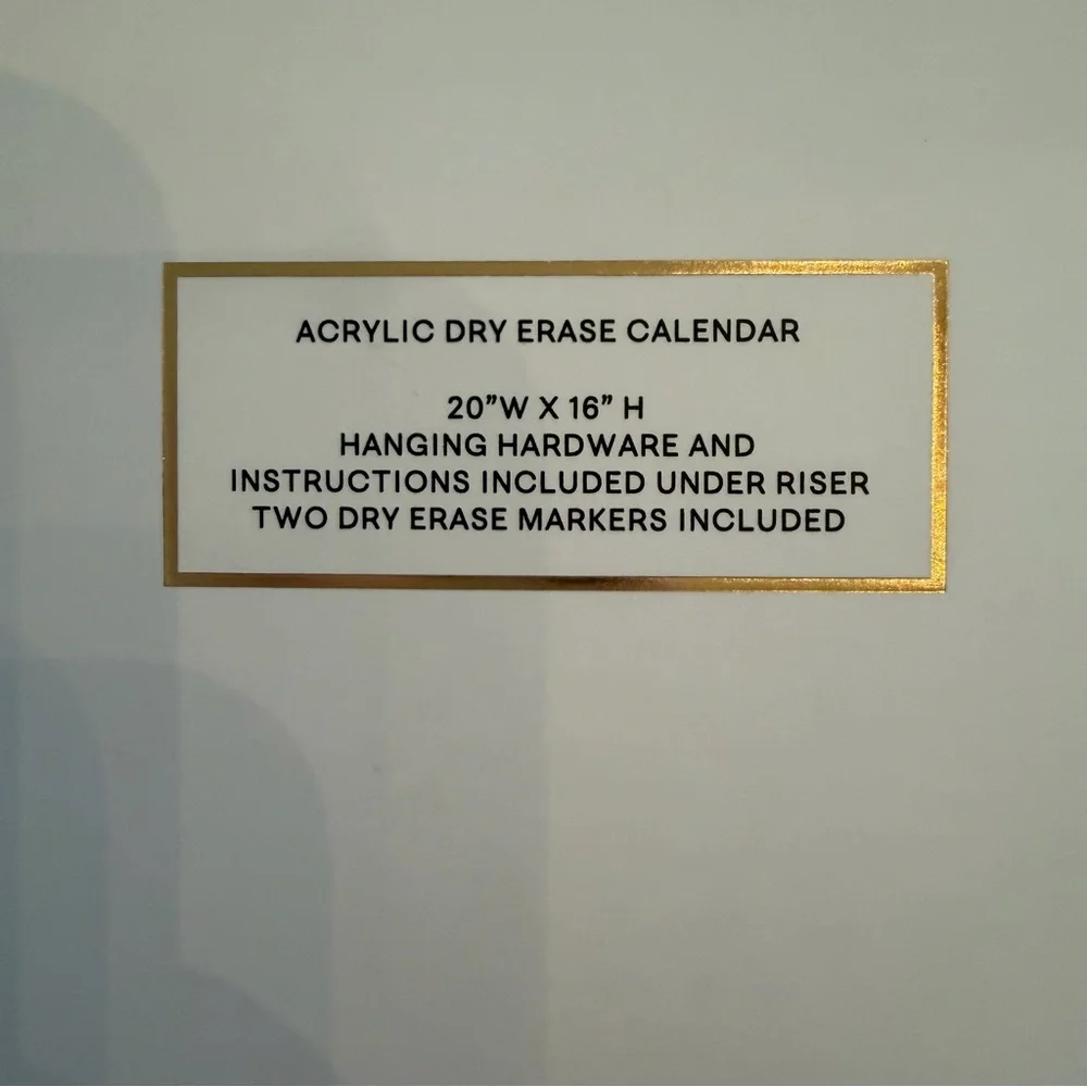 NWT Lilly Pulitzer Acrylic Dry Erase Calendar - Gold Metallic Bon Vivants